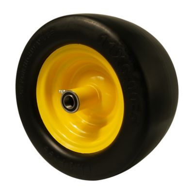 Image showing 7 th Ogracwheel 11x6.00-5 Flat Free Tire with 3/4 and 5/8 Bearings for Zero Turn Mower-5.9 in.-8.46 in. Center Hub Set of 2