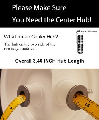 Image showing  11x4.00-5 Lawn Mower Tire Flat Free-3/4 in. 1/2 in. and 5/8 in. Bushing-3.5-5 in. Center Hub Set of 2