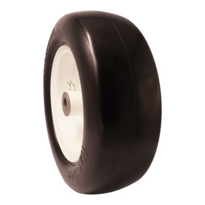 Image showing 7 th Ogracwheel 11x4.00-5 Lawn Mower Tire Flat Free-3/4 in. 1/2 in. and 5/8 in. Bushing-3.5-5 in. Center Hub Set of 2