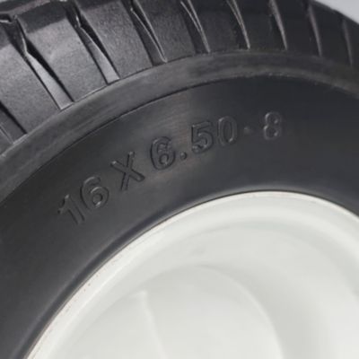 Image showing 5 th Ogracwheel Flat Free 16x6.50-8 Lawn Mower Tire with 1 in. Bearing-3 in. Center Hub-Set of 2