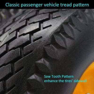 Image showing  Flat Free 4.10/3.50-4 Tire with 3/4 and 5/8 Bore-2.2 in. Offset Hub 10 in. Wheel Set of 2