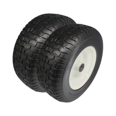 Ogracwheel Flat Free 16x6.50-8 Lawn Mower Tire with 3/4 in. Bearing-3 in. Center Hub-Set of 2