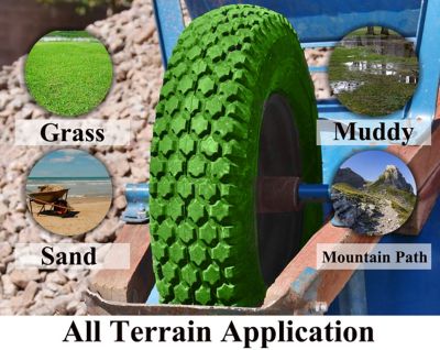 Image showing  4.80/4.00-8 Flat Free Wheelbarrow Tire 3.5-6 in. Hub