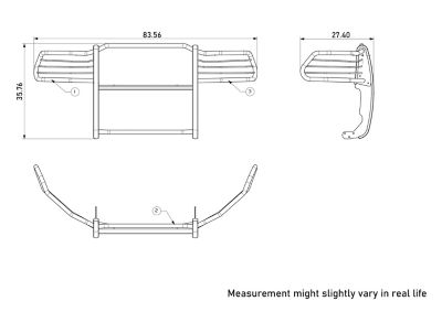 Image showing  Grille Guard Kit Modular Black fits 2009-2018 Dodge Ram 1500, 2019-2024 Ram 1500 Classic, 17DG109MA-PLR