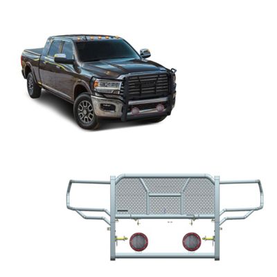 Black Horse Off Road Heavy Duty Grille Guard Kit Modular Black Fits 2019-2024 Ram 2500, 2019-2024 Ram 3500, RU-DORA20-B-PLFR