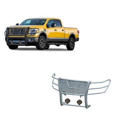 Black Horse Off Road Heavy Duty Grille Guard Kit Fits 17-24 Nissan Titan XD (Incl Diesel and Gas Engine), RU-NIXD16-B-PLB