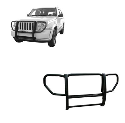Black Horse Off Road Grille Guard 1-Piece Black Fits 2008-2012 Jeep Liberty