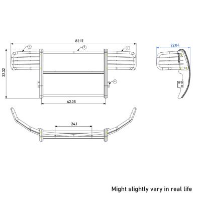 Image showing  Grille Guard Kit Modular Black Fit 1999-07 Ford F-250 Super Duty, 1999-04 Ford F-350/F-450/F-550 Super Duty