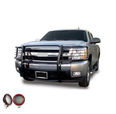 Black Horse Off Road Grille Guard Kit Fits 14-18 Chevrolet Silverado 1500, 19-19 Chevrolet Silverado 1500 LD, 17GT27MA-PLFR