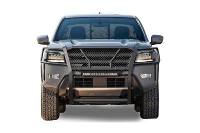Image showing 3 th Black Horse Off Road Rugged Heavy Duty Grille Guard Kit Modular Black Fits 2022-2025 Nissan Frontier, RU-NIFR22-B-K2