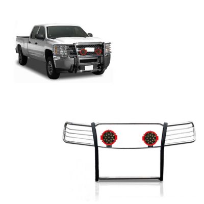 Black Horse Off Road Grille Guard Kit Modular Stainless Steel, 14-18 Chevy Silverado 1500, 19 Silverado 1500 LD, 17GT27MSS-PLR