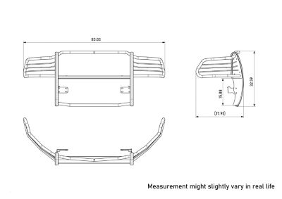 Image showing  Grille Guard Kit Modular Black Fits 10-18 Ram 2500 11-18 Ram 3500 ExclRebel & Warlock Trims