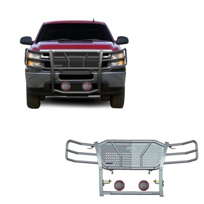 Black Horse Off Road Rugged Heavy Duty Grille Guard Kit Modular Black Fits 2007-2013 Chevrolet Silverado 1500.