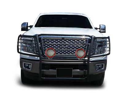 Black Horse Off Road Grille Guard Kit Modular Black Fits 2017-2024 Nissan Titan, Excl Titan XD Models