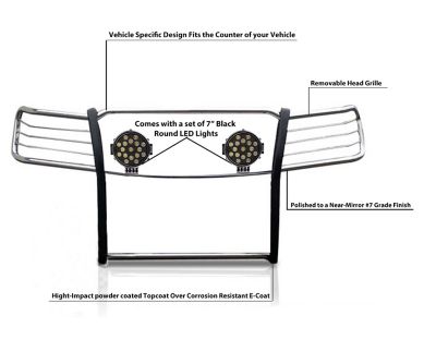 Image showing  Grille Guard, Modular Stainless Steel Fits 14-18 Chevrolet Silverado 1500, 19 Chevrolet Silverado 1500 LD
