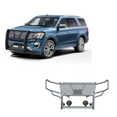 Black Horse Off Road Rugged Heavy Duty Grille Guard Kit Modular Black fits 2018-2024 Ford Expedition, RU-FOEX18-B-PLB