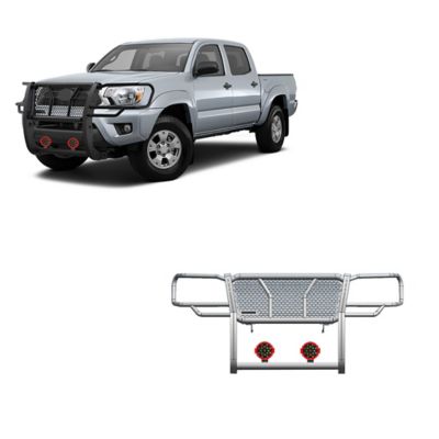 Black Horse Off Road Rugged Heavy Duty Grille Guard Kit Modular Black fits 2005-2015 Toyota Tacoma, RU-TOTA05-B-PLR