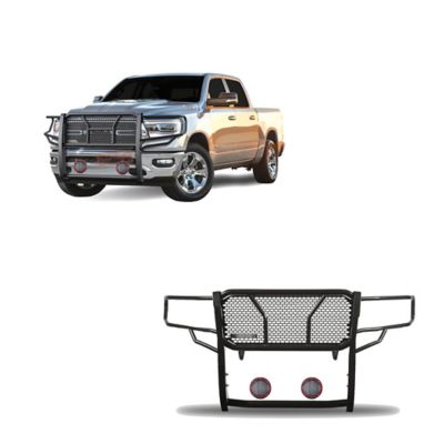 Black Horse Off Road Rugged Heavy Duty Grille Guard Kit Modular Black fits 2019-2025 Ram 1500, RU-DORA19-B-PLFR