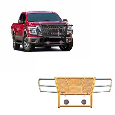 Black Horse Off Road Rugged Heavy Duty Grille Guard Kit Modular Black fits 2017-2024 Nissan Titan, RU-NITI17-B-PLFR