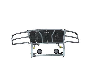 Black Horse Off Road Rugged Grille Guard Kit Modular fits 15-23 Chevrolet Tahoe, 15-20 Chevrolet Suburban, RU-CHTA15-B-PLFB