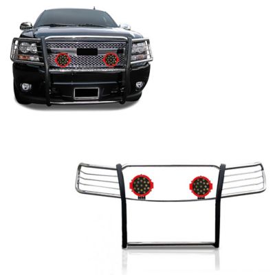 Black Horse Off Road Grille Guard Kit Modular Stainless Steel Fits 07-13 Chevy Avalanche 07-14 Chevy Suburban 1500/Tahoe