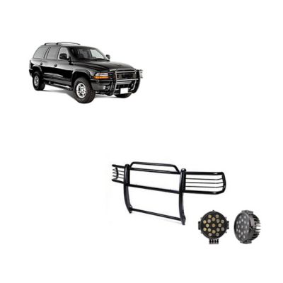 Black Horse Off Road Grille Guard Kit Modular Black fit 1997-2004 Dodge Dakota, 2000-2003 Dodge Durango Sport, 17BH23MA-PLB