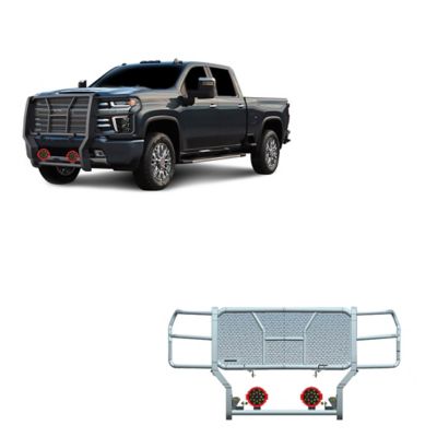 Black Horse Off Road Rugged Grille Guard Kit Modular Black fits 20-25 Chevy Silverado 2500 HD/3500 HD, RU-CHSI30-B-PLR