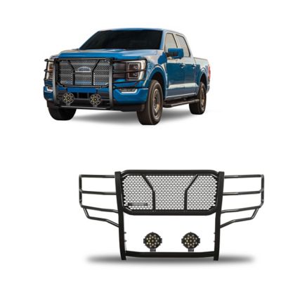 Black Horse Off Road Rugged Heavy Duty Grille Guard Kit Modular Black Fits 2021-2025 Ford F-150, RU-FOF116-B-PLB
