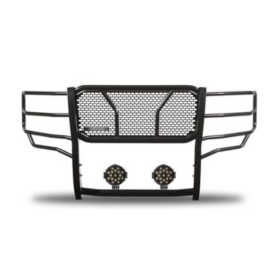 Black Horse Off Road Rugged Grille Guard Kit Fit 15-19 Chevy Silverado 3500 HD, 15-19 Silverado 2500 HD, RU-CHSI15-B-PLB