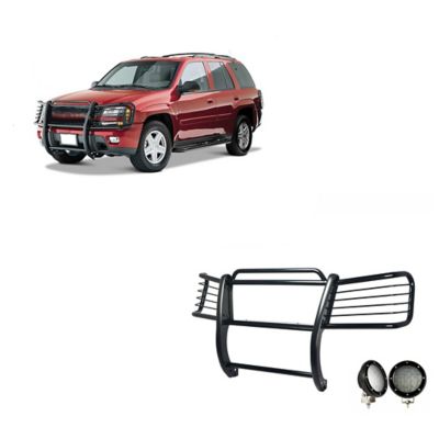 Black Horse Off Road Grille Guard Kit fits 2002-2009 Chevrolet Trailblazer, 2002-2006 Chevrolet Trailblazer EXT, 17GK26MA-PLFB