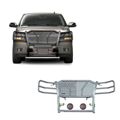 Black Horse Off Road Rugged Grille Guard Kit Modular fits 07-14 Chevy Tahoe/Suburban 1500, 07-13 Avalanche, RU-CHTA07-B-PLFR