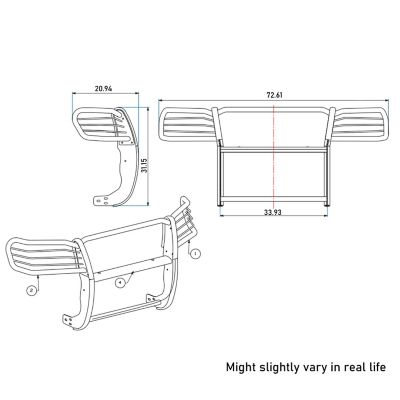 Image showing  Grille Guard Kit Modular Black fits 05-15 Toyota Tacoma