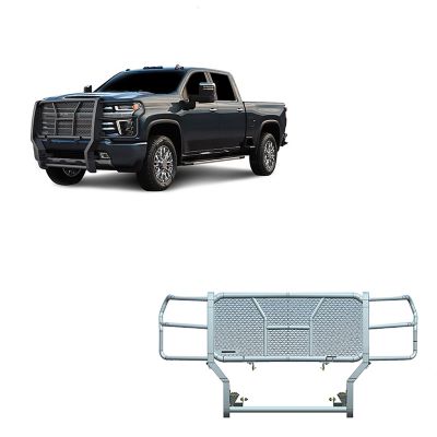 Image showing  Rugged Heavy Duty Grille Guard Modular Black Fits 20-25 Chevy Silverado 2500 HD/3500 HD
