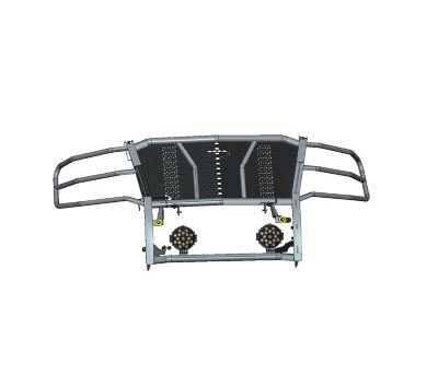 Black Horse Off Road Rugged Grille Guard Kit Modular Black fits 15-23 Chevrolet Tahoe, 15-20 Chevrolet Suburban, RU-CHTA15-B-PLB