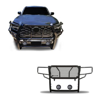Black Horse Off Road Rugged Heavy Duty Grille Guard Kit Modular Black Fits 16-23 Toyota Tacoma, RU-TOTA16-B-PLFB