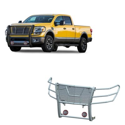 Black Horse Off Road Rugged Heavy Duty Grille Guard Kit Modular Black Fits 17-24 Nissan Titan XD (Incl Diesel and Gas Engine)