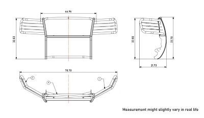 Image showing  Grille Guard Kit Modular Stainless Steel Fits 07-13 Chevy Avalanche 07-14 Suburban 150007-14 Tahoe