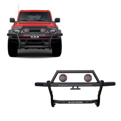 Black Horse Off Road Rambler Grille Guard Kit Modular Black fits 2021-2025 Ford Bronco, RAGF20-K1PLFR