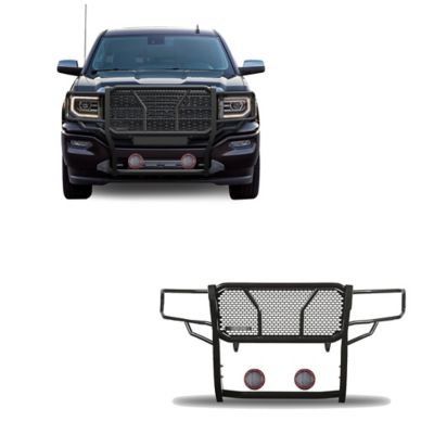 Black Horse Off Road Rugged Grille Guard Kit Modular fits 14-18 GMC Sierra 1500, 19-22 GMC Sierra 1500 Limited, RU-GMSI14-B-PLFR