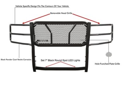 Image showing  Rugged Heavy Duty Grille Guard Kit Modular Black Fits 15-19 GMC Sierra 2500 HD /3500 HD (Excl Denali)