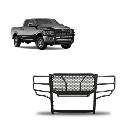 Black Horse Off Road Rugged Heavy Duty Grille Guard Kit Modular Black Fits 10-18 Dodge Ram 2500/Ram 3500, RU-DORA10-B-KIT