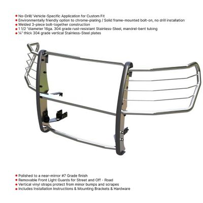 Image showing  Grille Guard Modular Stainless Steel Fits 19-21 Chevrolet Silverado 1500