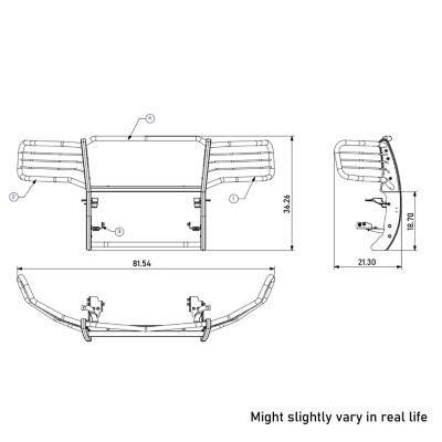 Image showing  Grille Guard Kit Modular Black Fits 19-22 GMC Sierra 1500 Limited14-18 GMC Sierra 1500, Excl Denali