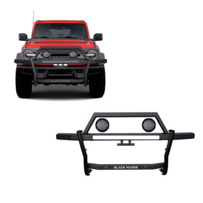 Black Horse Off Road Rambler Grille Guard Kit Modular Black Fits 2021-2025 Ford Bronco, RAGF20-PLFB