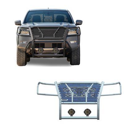 Black Horse Off Road Rugged Heavy Duty Grille Guard Kit Modular Black fits 2022-2024 Nissan Frontier, RU-NIFR22-B-PLB
