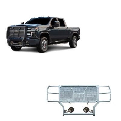 Black Horse Off Road Rugged Heavy Duty Grille Guard Kit Modular Black Fits 20-25 Chevy Silverado 2500 HD/3500 HD.