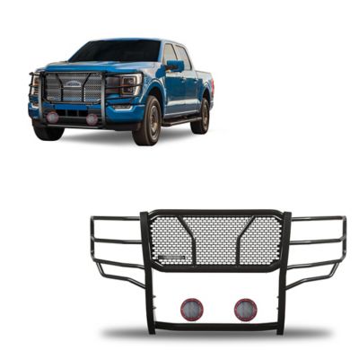 Black Horse Off Road Rugged Heavy Duty Grille Guard Kit Modular Black fits 2021-2025 Ford F-150, RU-FOF116-B-PLFR