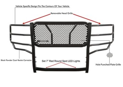 Image showing  Rugged Heavy Duty Grille Guard Kit Modular Black Fits 15-19 Chevy Silverado 3500 HD15-19 Silverado 2500 HD