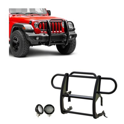 Black Horse Off Road Grille Guard Kit Modular Black fits 2020-2025 Jeep Gladiator, 2018-2025 Jeep Wrangler JL, 17JPJLMA-PLFB