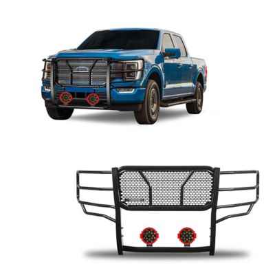 Black Horse Off Road Rugged Heavy Duty Grille Guard Kit Modular Black Fits 2021-2025 Ford F-150, RU-FOF116-B-PLR